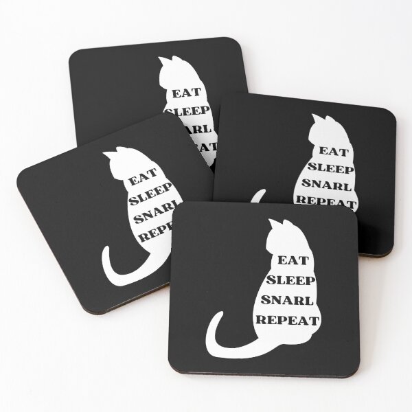 Item preview, EAT SLEEP SNARL REPEAT - Funny Cat Pictures With Cat Sayings and Captions designed and sold by FunnyCatsFam.