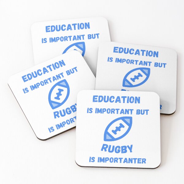 Item preview, Education Is Important But Rugby Is Importanter Blue Ball designed and sold by LuckyKermit.