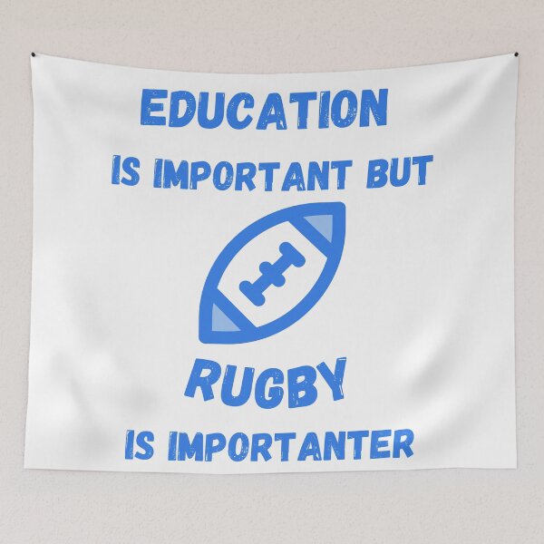 Item preview, Education Is Important But Rugby Is Importanter Blue Ball designed and sold by LuckyKermit.