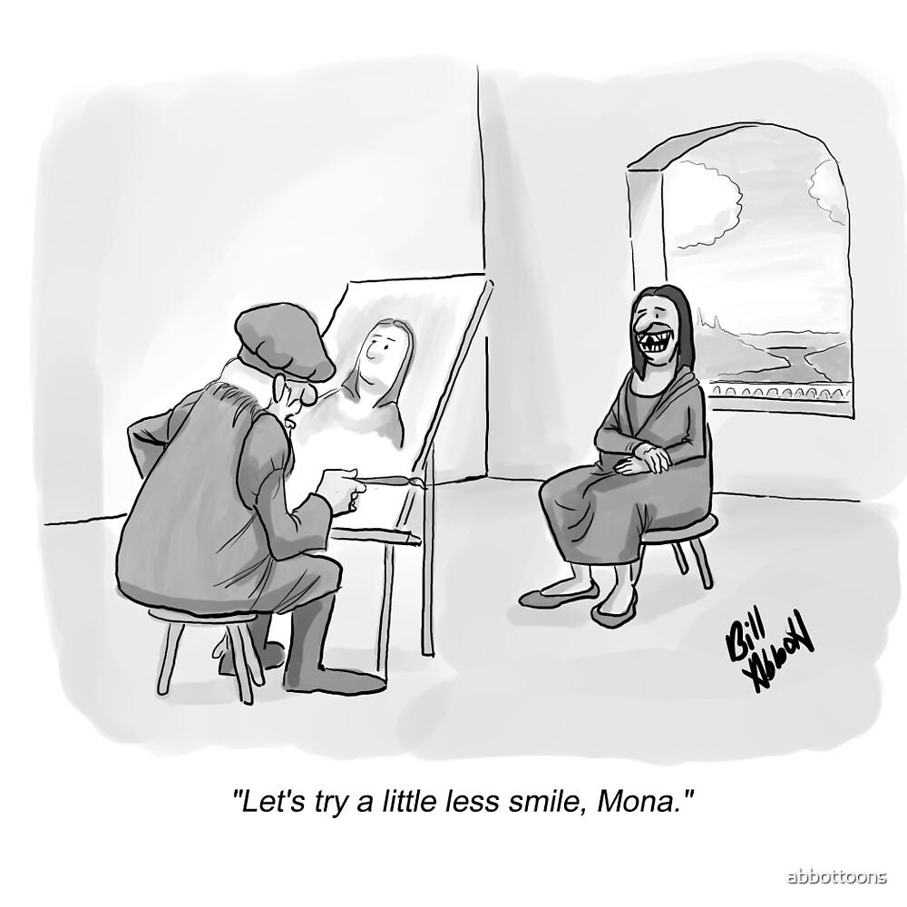 "Funny Mona Lisa Cartoon" by abbottoons | Redbubble
