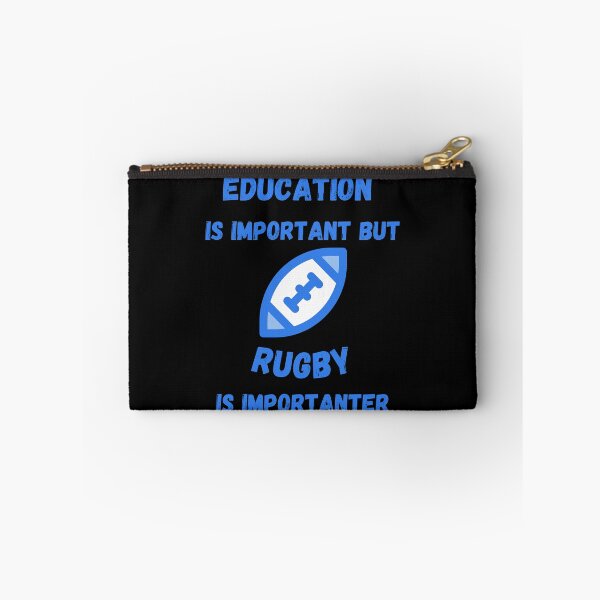 Item preview, Education Is Important But Rugby Is Importanter Blue Ball In Black designed and sold by LuckyKermit.