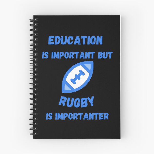 Item preview, Education Is Important But Rugby Is Importanter Blue Ball In Black designed and sold by LuckyKermit.