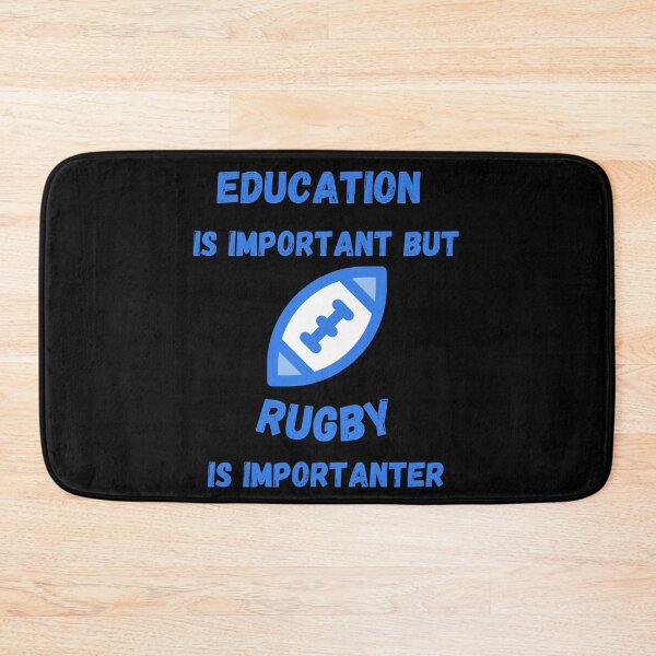 Item preview, Education Is Important But Rugby Is Importanter Blue Ball In Black designed and sold by LuckyKermit.
