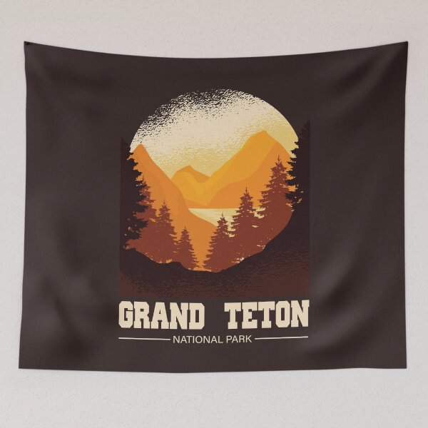 Item preview, Grand Teton National Park Retro Art designed and sold by MrEddie10.