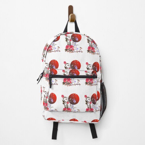 Item preview, Pretty watercolor of red flowers and a rising sun designed and sold by CuisineCat.
