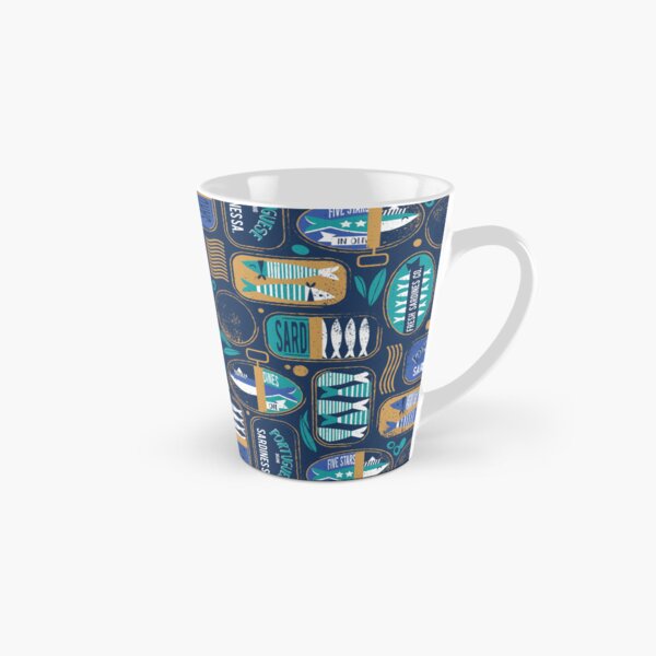 Artikel-Vorschau von Vintage Dosensardinen // marineblauer Hintergrund Pfauenteal und elektrische blaue Dosen, designt und verkauft von SelmaCardoso.