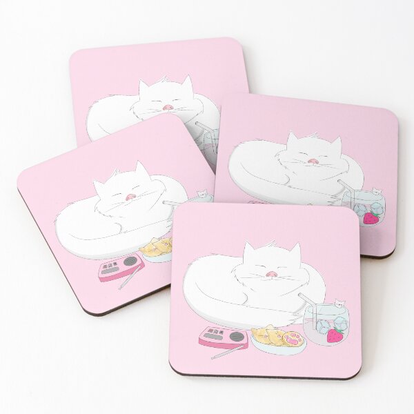 Item preview, white cat chilin with cookies designed and sold by mioom.
