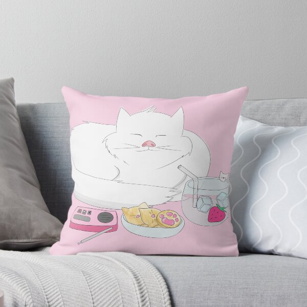 Item preview, white cat chilin with cookies designed and sold by mioom.