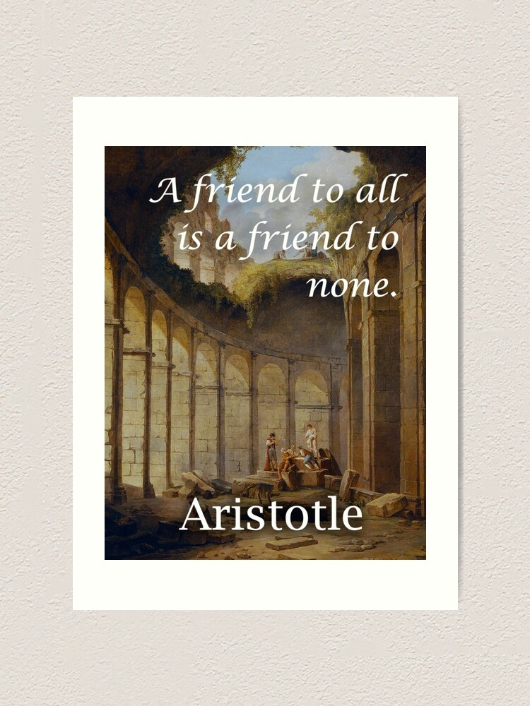 Impression Artistique Citation Philosophique D Amitie D Aristote Par Worldofprints Redbubble