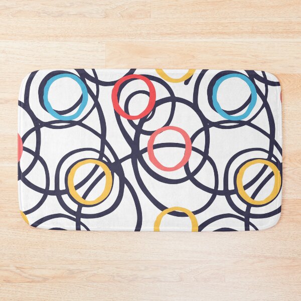 Item preview, Colorful funky swirls and circles in blue, pink, red, yellow, and white designed and sold by Kari Nichols.