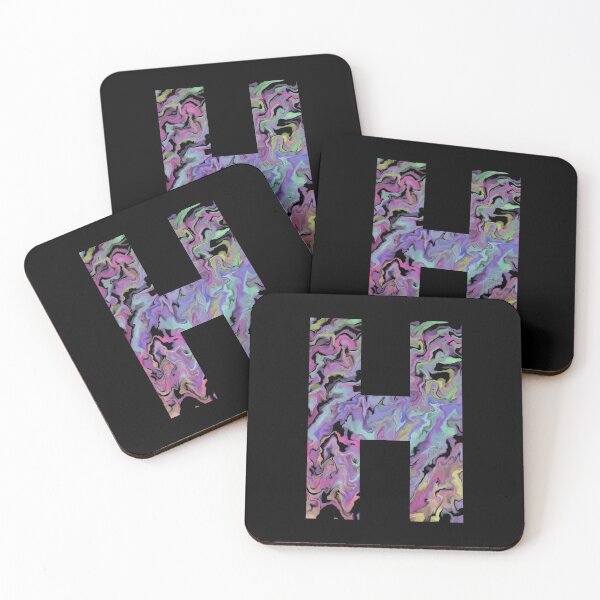 Item preview, Letter H Sticker; Acrylic Pour Effect Pattern Sticker designed and sold by WoollyOrbit2000.