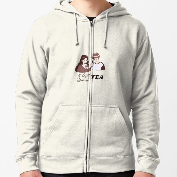 A Quiet Spot of Tea with a friend Zipped Hoodie