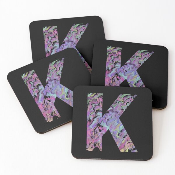 Item preview, Letter K Sticker; Acrylic Pour Effect Sticker designed and sold by WoollyOrbit2000.