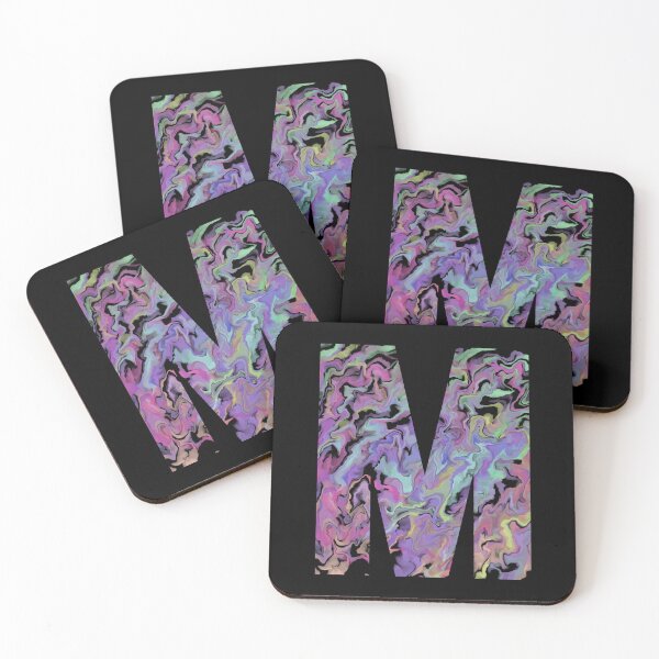 Item preview, Letter M Sticker; Acrylic Pour Effect Pattern Sticker designed and sold by WoollyOrbit2000.