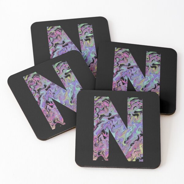 Item preview, Letter N Sticker; Acrylic Pour Effect Pattern Sticker designed and sold by WoollyOrbit2000.