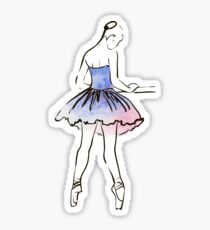 ballerina figure, watercolor illustration Sticker