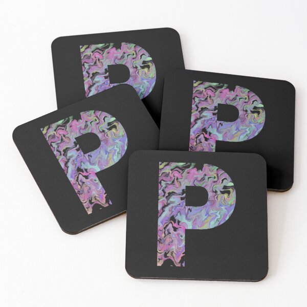 Item preview, Letter P Sticker; Acrylic Pour Effect Pattern Sticker designed and sold by WoollyOrbit2000.