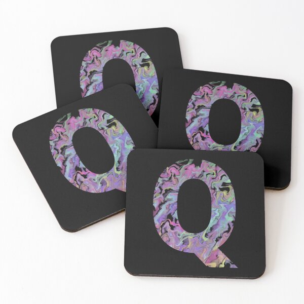 Item preview, Letter Q Sticker; Acrylic Pour Effect Pattern Sticker designed and sold by WoollyOrbit2000.