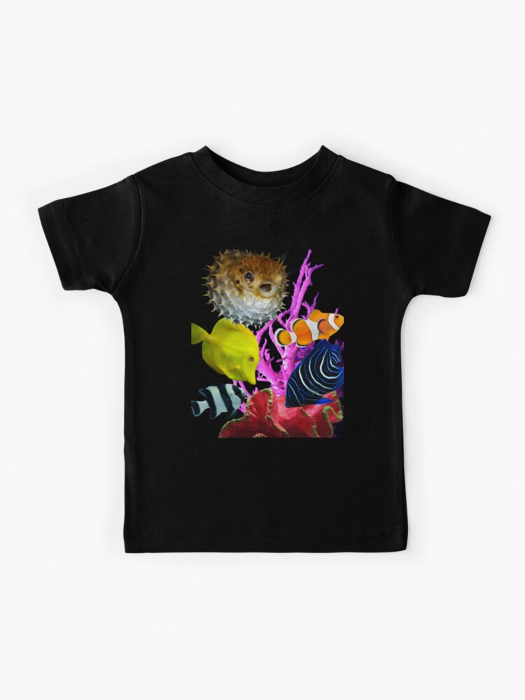 Colorful Digital Photo Collage Saltwater Fish Design Kids T-Shirt for Sale  by EarthArtDesigns