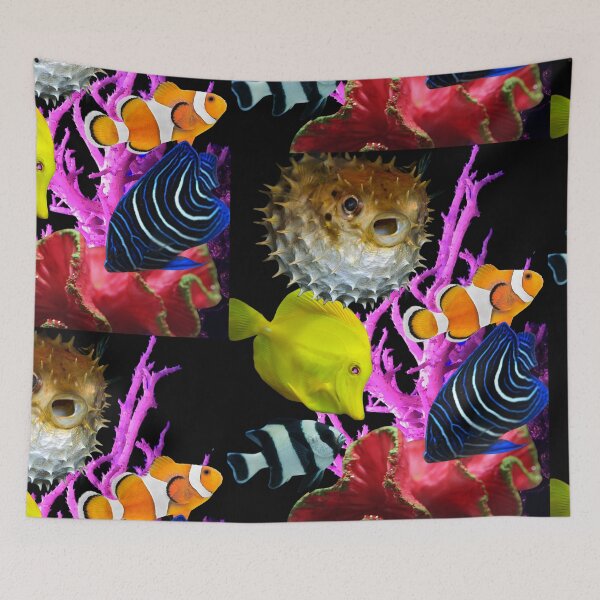 Item preview, Colorful Digital Photo Collage Saltwater Fish Design designed and sold by EarthArtDesigns.
