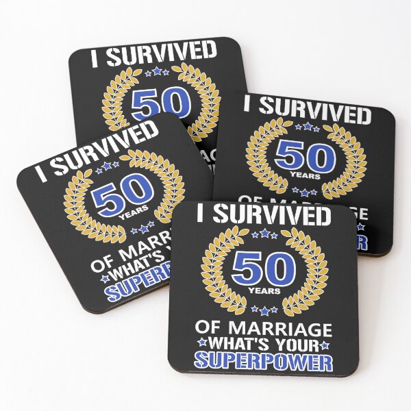 Item preview, I SURVIVED 50 YEARS OF MARRIAGE - WHAT'S YOUR SUPERPOWER designed and sold by OverbeeDesigns.
