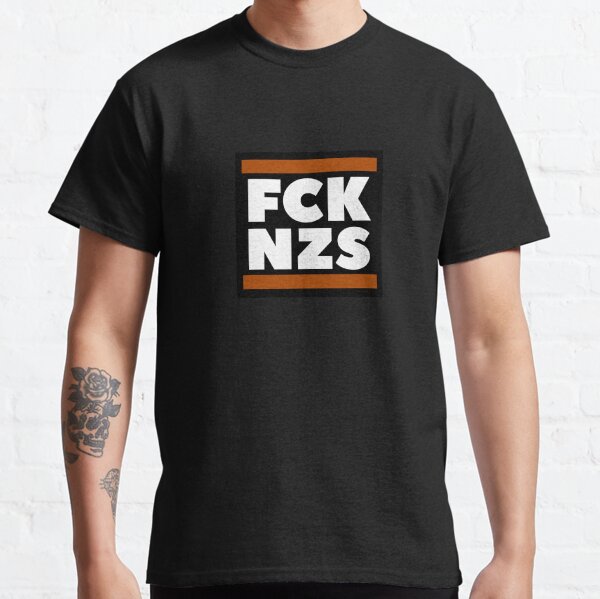 Vista previa del artículo con la obra «FCK NZS - ¡A la mierda los nazis!», diseñado y vendido por Fight-The-Right.