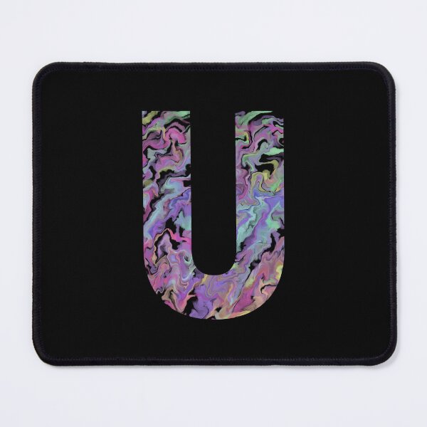 Item preview, Letter U Sticker; Acrylic Pour Effect Pattern Sticker designed and sold by WoollyOrbit2000.
