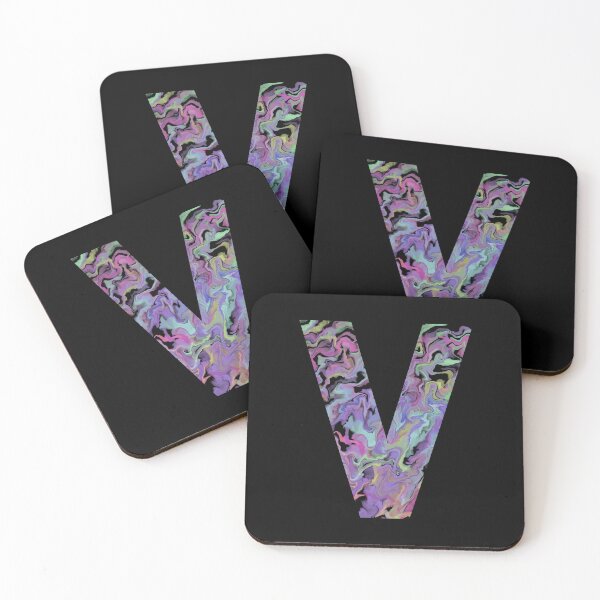 Item preview, Letter V Sticker; Acrylic Pour Effect Pattern Sticker designed and sold by WoollyOrbit2000.