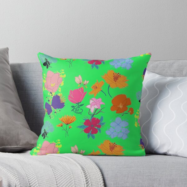 Item preview, Colorful Sketchy Floral Pattern green version designed and sold by Cora Gregory.