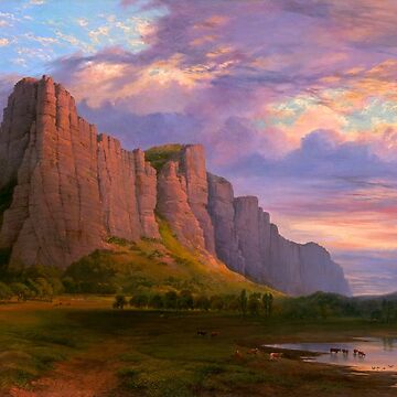 Artwork thumbnail, Nicholas Chevalier - Mount Arapiles and the Mitre Rock - 1863 by Geraldo Garcia