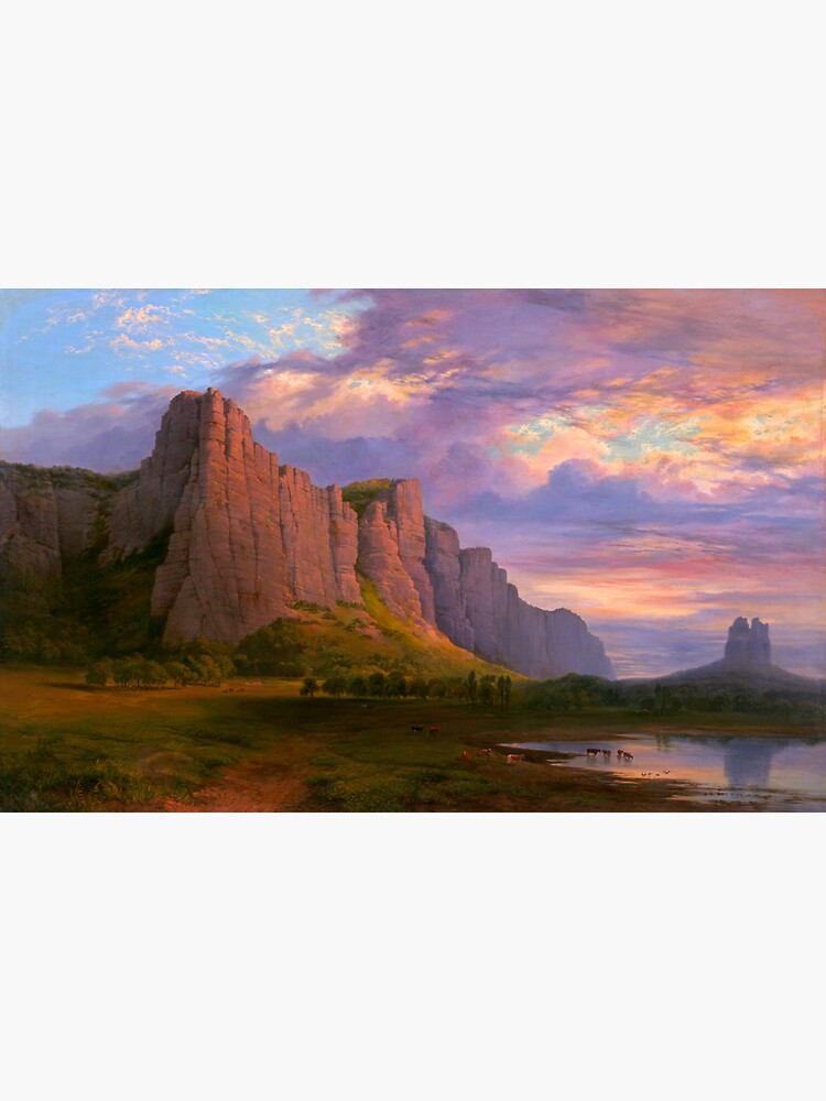 Thumbnail 3 of 3, Sticker, Nicholas Chevalier - Mount Arapiles and the Mitre Rock - 1863 designed and sold by geraldo-r2.