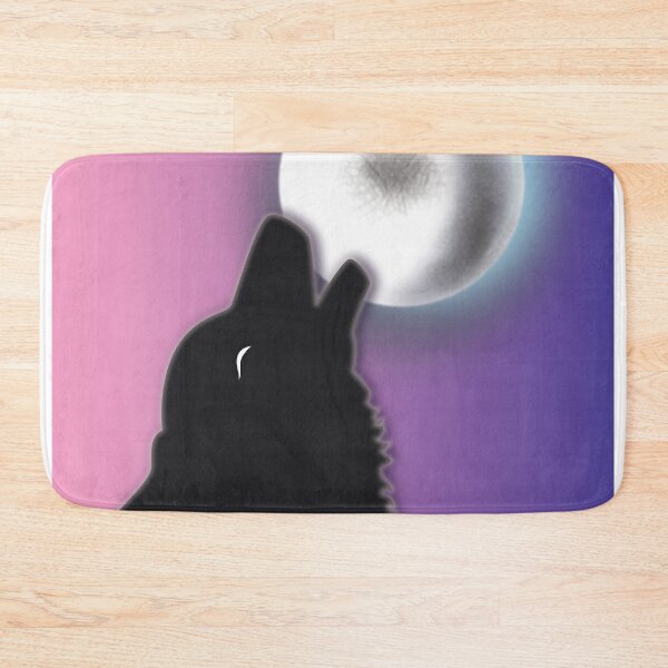 Artikelvorschau, Wolf heult den Mond mit rosa bis violettem Verlaufshintergrund an entworfen und verkauft von Missing In Art.