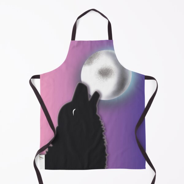 Artikelvorschau, Wolf heult den Mond mit rosa bis violettem Verlaufshintergrund an entworfen und verkauft von Missing In Art.