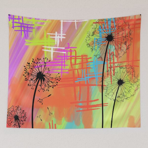 Item preview, Colorful Dandelions in the wind designed and sold by Layla Art.