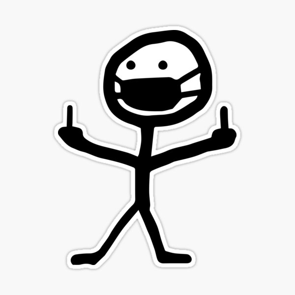 Middle finger meme stickman Sticker by Adam25GC