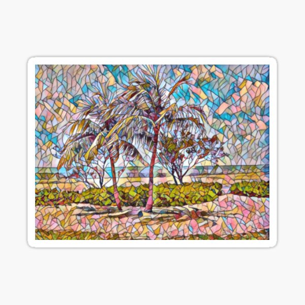 "White Marlin Beach Islamorada Florida Keys Mosaic" Sticker for Sale by