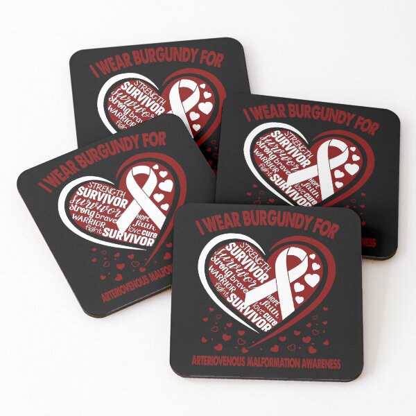 Item preview, I Wear Burgundy For Arteriovenous Malformation Survivor Heart Ribbon designed and sold by heppenp.