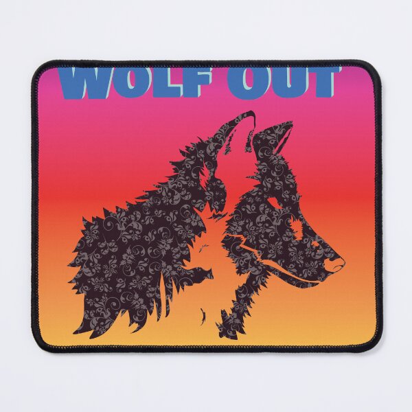 Item preview, Rainbow Retro Art - Wolf Out, wolf white flowers print designed and sold by Missing In Art.