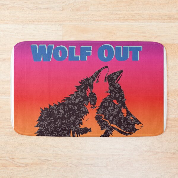 Item preview, Rainbow Retro Art - Wolf Out, wolf white flowers print designed and sold by Missing In Art.