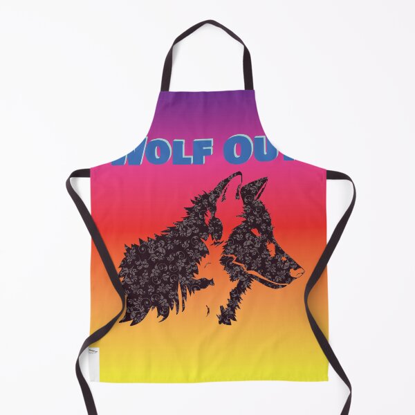 Item preview, Rainbow Retro Art - Wolf Out, wolf white flowers print designed and sold by Missing In Art.