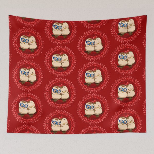 Item preview, Pretty Tweet Couple (Red on Red) designed and sold by PawsitiveMum.