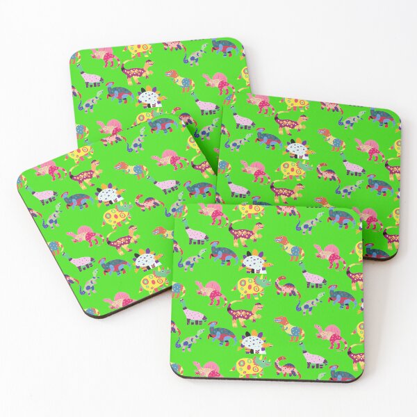 Item preview, Colorful Patchwork Dinosaurs Pattern Green Version designed and sold by Cora Gregory.