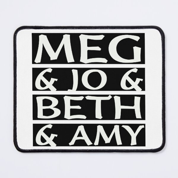 Item preview, Little Women Meg & Jo & Beth & Amy Black and White Lettering designed and sold by IceCreamMuseum.