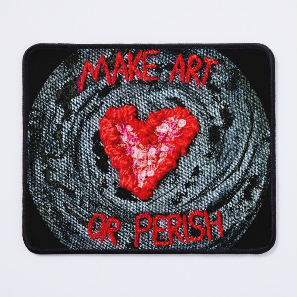 Item preview, Make Art or Perish Punch Needle Embroidery Red Heart Black Void designed and sold by ashleygilland.