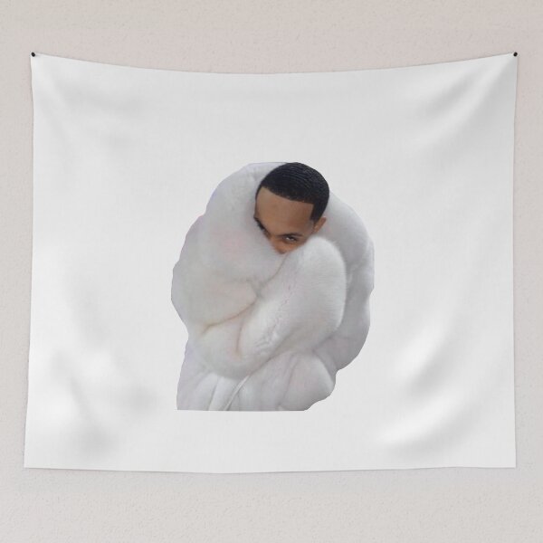 Item preview, White fur coat laughing meme designed and sold by uncannyjuice.