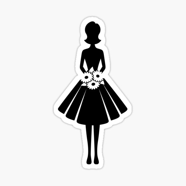 A woman with flowers Sticker