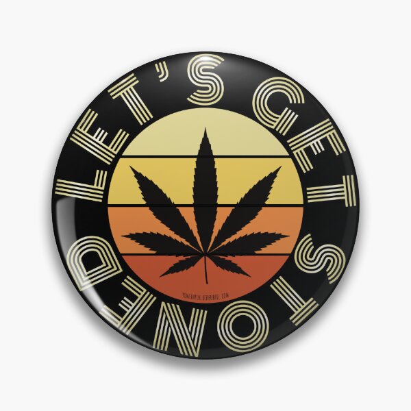 Item preview, Retro Vintage Sunset Orange Pot leaf-Lets get stoned designed and sold by YomeHayin.