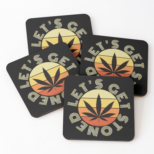 Item preview, Retro Vintage Sunset Orange Pot leaf-Lets get stoned designed and sold by YomeHayin.