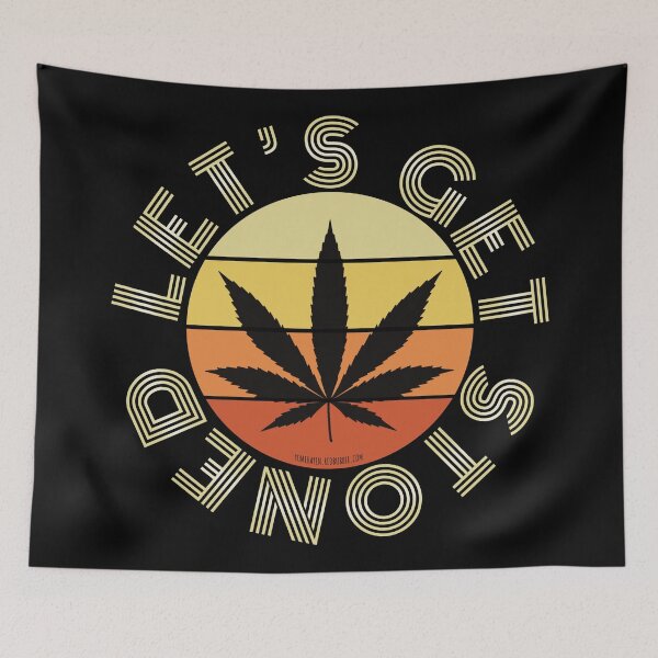 Item preview, Retro Vintage Sunset Orange Pot leaf-Lets get stoned designed and sold by YomeHayin.