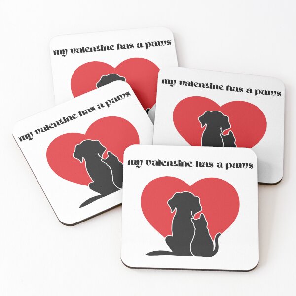 Item preview, my valentine has paws all i need are dogs be my valentine cute black dog black cat designed and sold by Tshirtk.